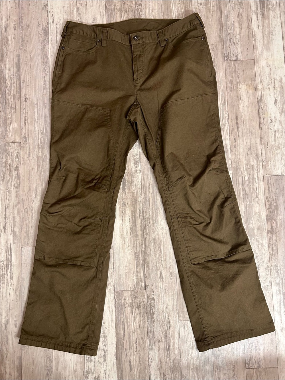 Duluth Trading Co Women's VintageFlex Fire Hose Hi-Rise Straight Leg Pants Olive